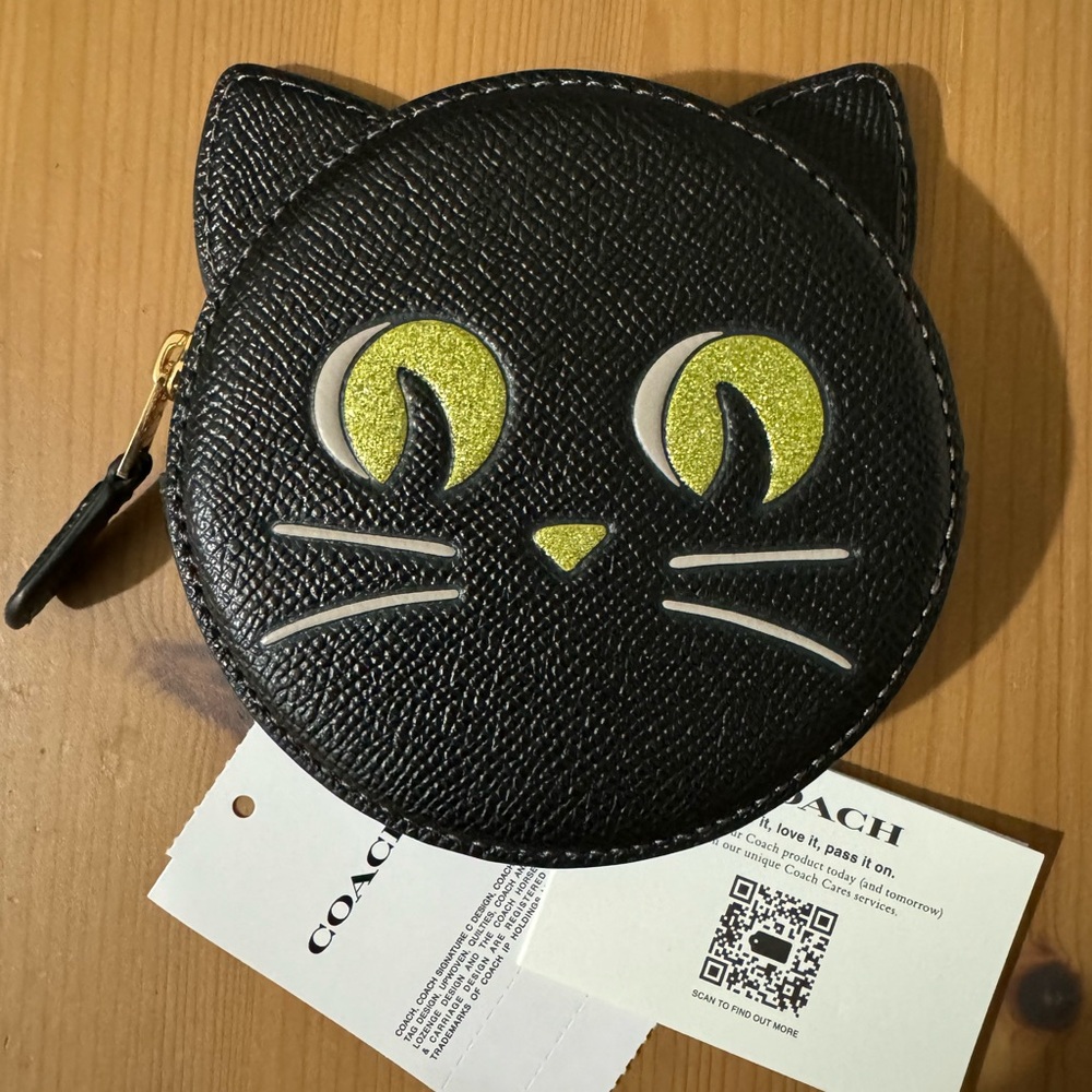 👻Coach Coin Case With Halloween Cat